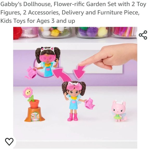 Gabby’s Dollhouse, Flower-rific Garden Set with 2 Toy Figures, 2 Accessories, De - Picture 3 of 6